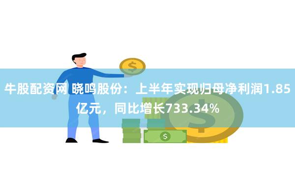 牛股配资网 晓鸣股份：上半年实现归母净利润1.85亿元，同比增长733.34%