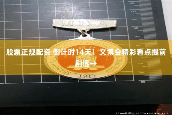 股票正规配资 倒计时14天！文博会精彩看点提前剧透→