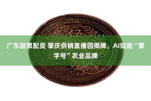 广东股票配资 肇庆供销直播园揭牌，AI赋能“肇字号”农业品牌