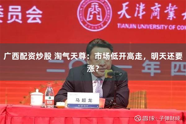 广西配资炒股 淘气天尊：市场低开高走，明天还要涨？