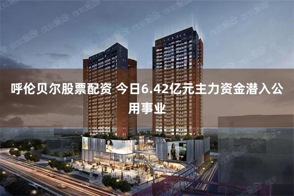 呼伦贝尔股票配资 今日6.42亿元主力资金潜入公用事业