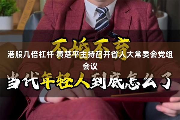 港股几倍杠杆 黄楚平主持召开省人大常委会党组会议