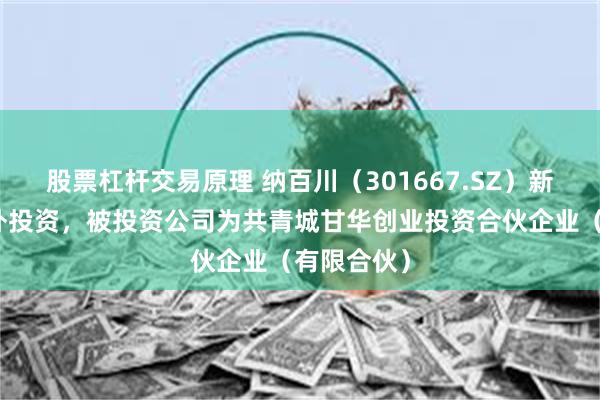 股票杠杆交易原理 纳百川（301667.SZ）新增一起对外投资，被投资公司为共青城甘华创业投资合伙企业（有限合伙）