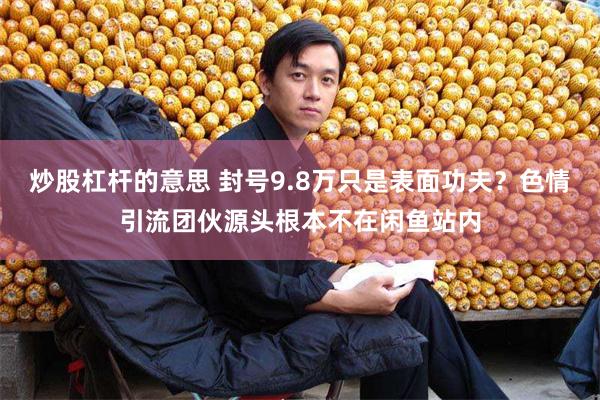 炒股杠杆的意思 封号9.8万只是表面功夫？色情引流团伙源头根本不在闲鱼站内