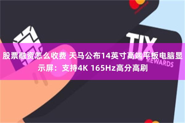 股票融资怎么收费 天马公布14英寸高端平板电脑显示屏:支持4K 165Hz高分高刷